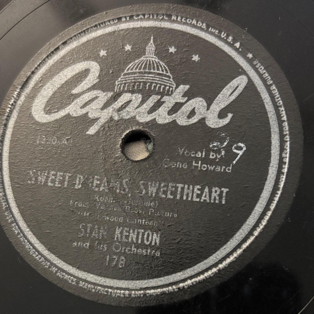 Stan Kenton 78rpm Single 10-inch Capitol Records #178 Sweet Dreams, Sweetheart